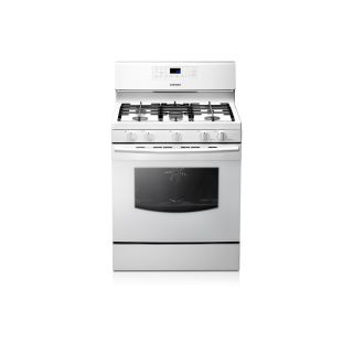 Samsung 5 Burner Freestanding 5.8 cu ft Self Cleaning Convection Gas Range (White) (Common 30 in; Actual 29.8125 in)
