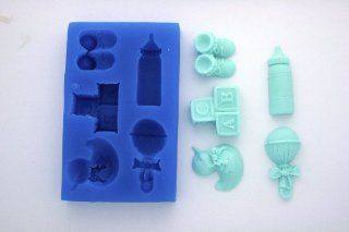 BABY ACCESSORIES SILICONE MOLD FOR FONDANT, GUM PASTE, CHOCOLATE, HARD CANDY, FIMO, CLAY, SOAPS Kitchen & Dining