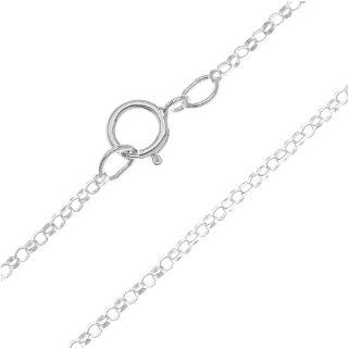 Sterling Silver Finished Rolo Chain Necklace 1.3mm Links (16 Inches)