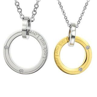 Titanium Steel Rings Pendant Pair Couple Necklaces Gender Female Jewelry