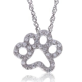ASPCA® Tender Voices™ 1/10 CT. T.W. Diamond Paw Pendant in Sterling