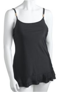 Silhouette Solution Women's Full Figure Mirage 1 Piece Swimdress Hip Help Body Type, Black, 16W