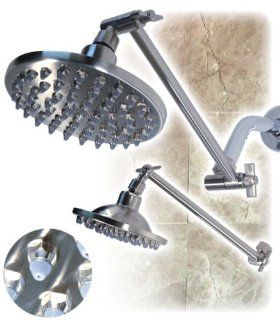 ShowerTek Brushed Nickel, Rain Spray Large 6 inch Showerhead and Arm   Closeout Deal Beauty
