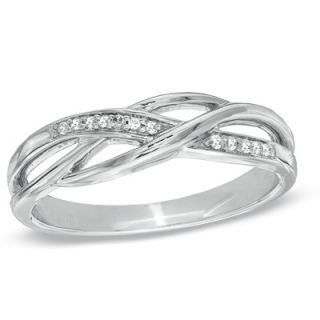 Diamond Accent Split Shank Band in Sterling Silver   Zales