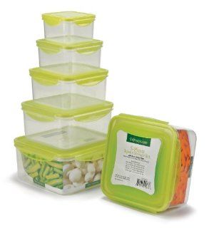 Silvermark Fresh Prep 5 Piece Storage Set, Square, Green Kitchen Storage And Organization Product Sets Kitchen & Dining