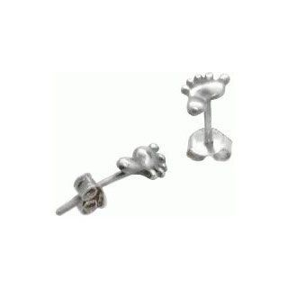 Christian Unisex Sterling Silver Footprint Stud Earrings   Purity, Chastity Earrings for Girls Jewelry