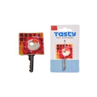 YELLOW WAFFLE W RED STRAWBERRIES Original DCI Universal Tasty Key Topper, 26874 WAF  Key Tags And Chains 