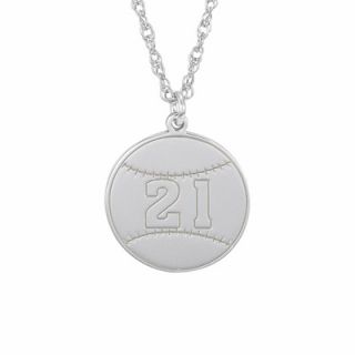 Baseball Number Pendant in 10K White Gold (2 Digits)   Zales