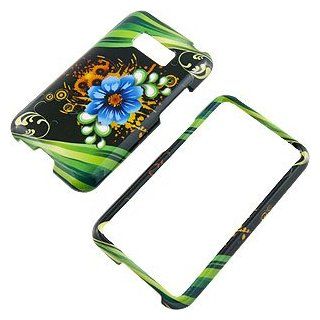 Aqua Flower Protector Case for LG Optimus Elite LS696 Cell Phones & Accessories
