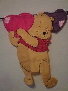 Winnie the Pooh ~ Valentines Day ~ House Sculpted Flag 37" X 40""  Outdoor Flags  Patio, Lawn & Garden