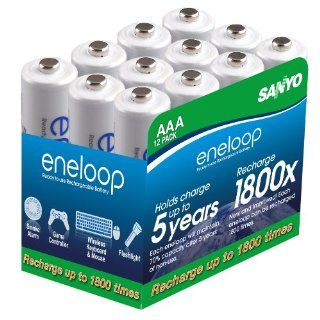 eneloop AAA 1800 cycle, Ni MH Pre Charged Rechargeable Batteries, 12 Pack Electronics