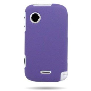 Hard Snap on Shield PURPLE RUBBERIZED Faceplate Cover Sleeve Case for HUAWEI M735 (METROPCS) [WC] Cell Phones & Accessories