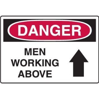 Danger Signs   Men Working Above (With Arrows Up) Industrial Warning Signs
