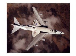B747 with Space Shuttle on it from Above Poster (24.00 x 18.00)   Prints
