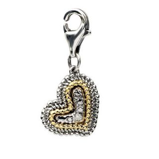 Amore La Vita™ 3D Diamond Accent Tilted Heart Charm in Sterling