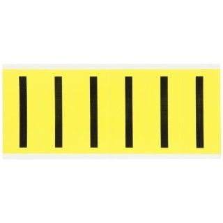 Brady 3450 I 3 1/2" Height, 1 1/2" Width, B 498 Repositionable Coated Vinyl Cloth, Black On Yellow Color 34 Series Indoor Letter Label, Legend "I" (6 Lables Per Card) Industrial Warning Signs