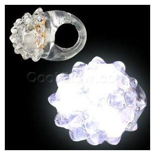LED Flashing Jelly Bumpy Rings   White 24ct Light Up Toys & Games