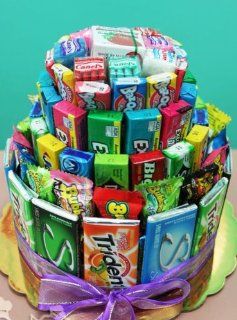 Bubble Gum Candy Birthday Cake   Perfect for Teen and College Students  Gourmet Gift Items  Grocery & Gourmet Food