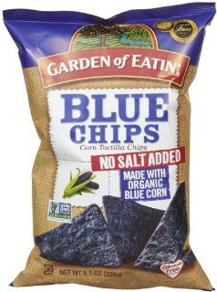 Garden of Eatin' Blue Tortilla Chips, No Salt Added, 8.1 Ounce Bags (Pack of 12)  Tortilla Chips And Crisps  Grocery & Gourmet Food
