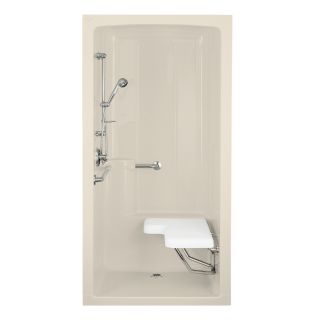 KOHLER Freewill 84 in H x 37.25 in W x 45 in L Almond Acrylic 1 Piece Shower with Integrated Seat