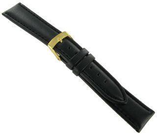 18mm Morellato Genuine Leather Padded Stitched Calfskin Black Watch Band Strap at  Women's Watch store.