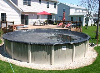 24' Round Economy Above Ground Swimming Pool Winter Cover 8 Year Warranty  Patio, Lawn & Garden