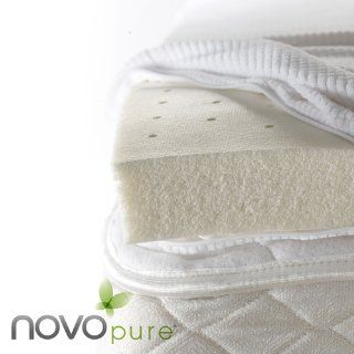 NOVOpure Natural Talalay Latex Topper, Queen   Hypoallergenic Covers