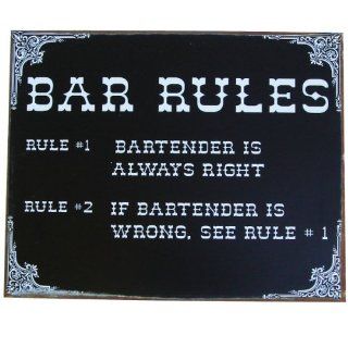 Shop Bar Rules Bartender is Always Right Tin Sign at the  Furniture Store. Find the latest styles with the lowest prices from Poster Revolution