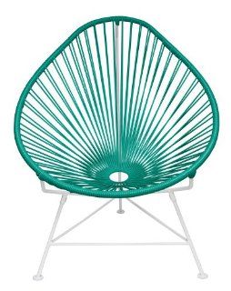 Innit Designs Acapulco Chair, Turquoise Weave on White Frame  Patio Lounge Chairs  Patio, Lawn & Garden
