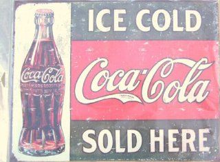 "Ice Cold Coca Cola" Vintage Antique Style Repro Tin Signs Set of 2   Decorative Plaques