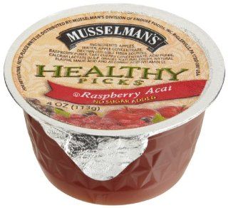 Musselman's Healthy Picks Raspberry Acai Apple Sauce, No Sugar Added, 4 Ounce Cups (Pack of 48)  Fruit Sauces  Grocery & Gourmet Food