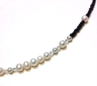 Wigespedia Real Pearl Lanyard with Magnetic breakaway  Gift for Registered Nurse, Teachers, Graduate, Anyone Who Wears Id or Casual Wear (Black Beaded with Pearl)  Badge Holders 