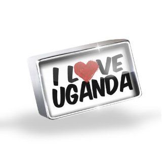Floating Charm I Love Uganda Fits Glass Lockets, Neonblond Bead Charms Jewelry