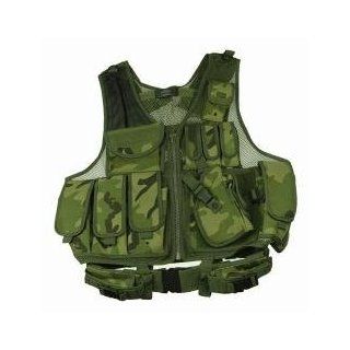 Camo Tactical Vest, Well Crafted Tactical Vest. Many Pouches for Clips, Holsters, Paintball Containers, Etc.Utilizes Velcro on Flaps of Pouches to Make This a Very Versatile Deluxe Vest. Has a Webbed Pocket for a Water Rehydration Bag. Comes with the Quali
