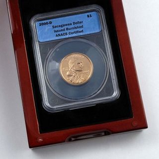 2000 D Mint Burnished Sacagawea Dollar   ANACS Certified