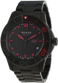 Gucci Men's YA126230 G Timeless Dive Black IP Steel Bracelet Watch Watches