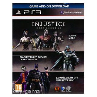 Injustice  Gods Among Us PS3   Zombie Mode   Blackest Night  Arkham City Catwoman/Joker/Batman Skins DLC Code Card PlayStion 3 NO GAME Video Games