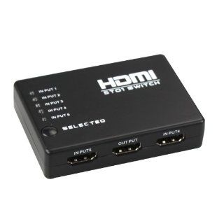Etree 2013 Newest 5 Port Smart HDMI Switch with Auto Switch Among 5 Input Sources, IR Remote and AC Adapter Black Computers & Accessories