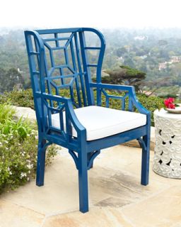 Tamsin Blue Chinoiserie Outdoor Wing Chair