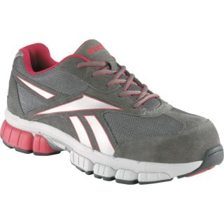 Reebok Composite Toe EH Cross Trainer Work Shoe   Gray/Red, Size 6 1/2 Wide,