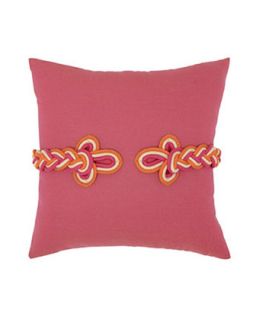 Solid Sorbet Pillow with Braid Embellishment   ELAINE SMITH