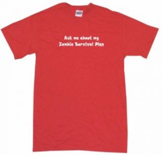 Ask Me About My Zombie Survival Plan Kids Tee Shirt Clothing