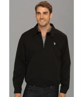 U.S. Polo Assn Micro Golf Jacket w/ Polar Fleece Lining Mens Jacket (Black)