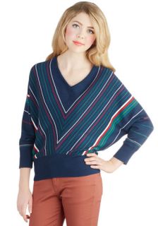 Tulle Clothing Hayride Tradition Sweater in Blue  Mod Retro Vintage Sweaters