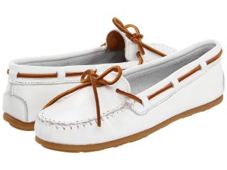 Minnetonka Leather Moc Womens Moccasin Shoes (White)