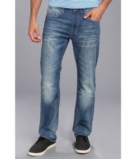 Buffalo David Bitton Six Slim Straight Basic in Contrasted/Blasted Mens Jeans (Blue)