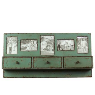 Green Wooden Shelf Picture Frame