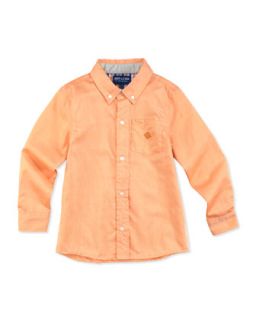 Little SCollar Button Down Shirt, Orange, 2T 7   Andy & Evan