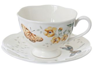 Lenox Butterfly Meadow Fritillary Cup & Saucer White