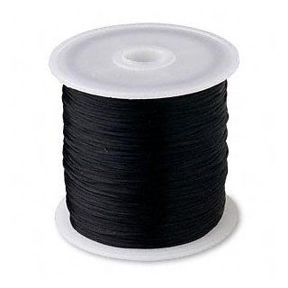 Cord, Stretch, Floss Elastic, Black, Approximately 0.5mm Diameter. Sold Per 75 meter Spool, Approx 240 Feet.